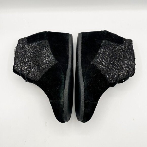 Toms Womens Kala Wedge Ankle Booties Black Suede Size 8.5 Lace Up - Picture 4 of 11